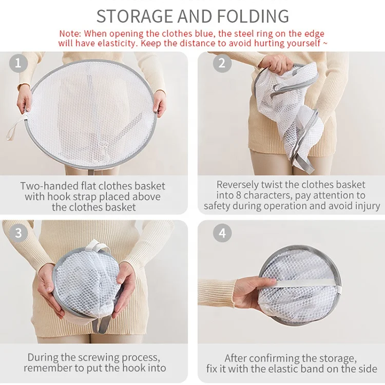 
Foldable laundry baskets Hanging windproof Drying clothes Mesh Laundry Basket dryer Rack 2 layers clothing bags baskets 