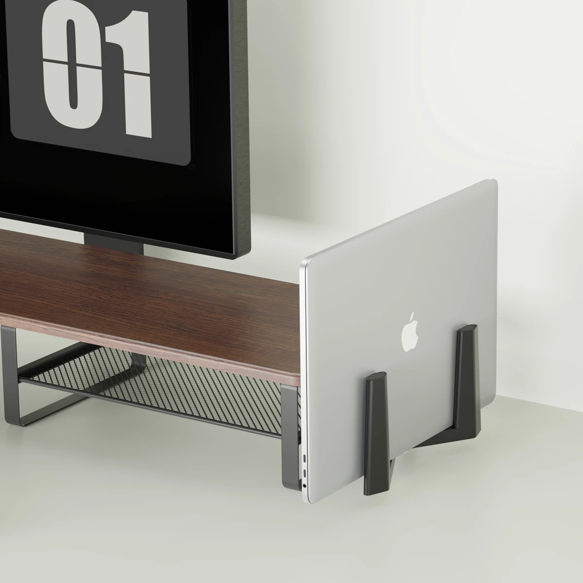 New Product Dual Screen Desktop computer monitor stand for gaming computer desk  With vertical laptop stand