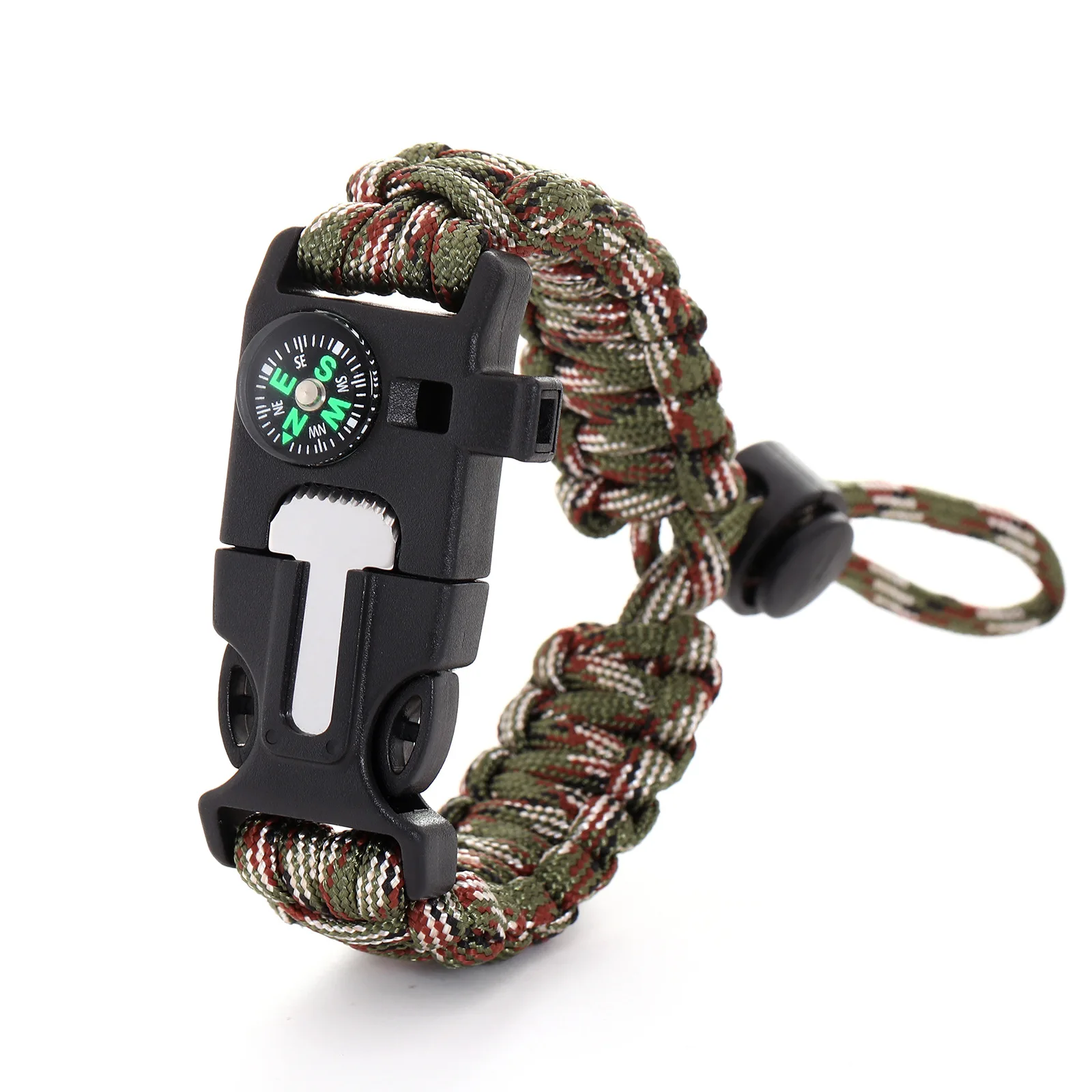 Paracord браслет комплект снаряжения для выживания со встроенным компасом пожарное стартер аварийный нож и свисток