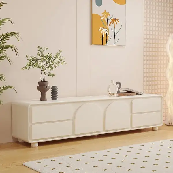 Шкаф для хранения из белого дерева Orangefurn подставка телевизора с 4 выдвижными ящиками Современная Подставка мебель гостиной