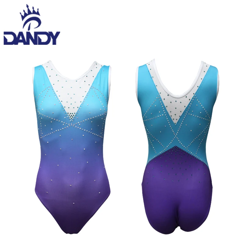 Gymnastics Competition custom girls shiny ombre styles women design gymnast bodysuit gymnastics ballet leotard adult