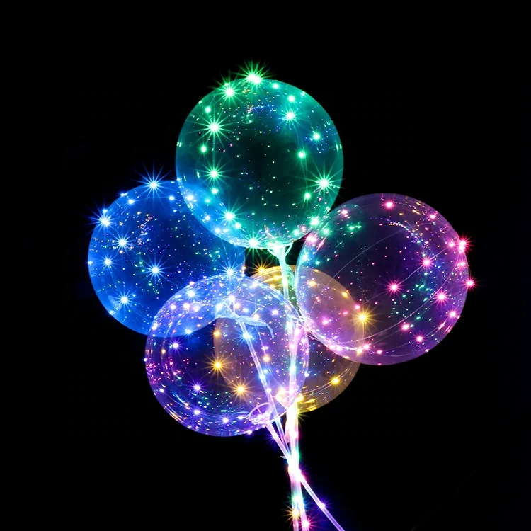 Hot selling 2023 foam bobo balloons led globo burbuja globos con luces led for decoration