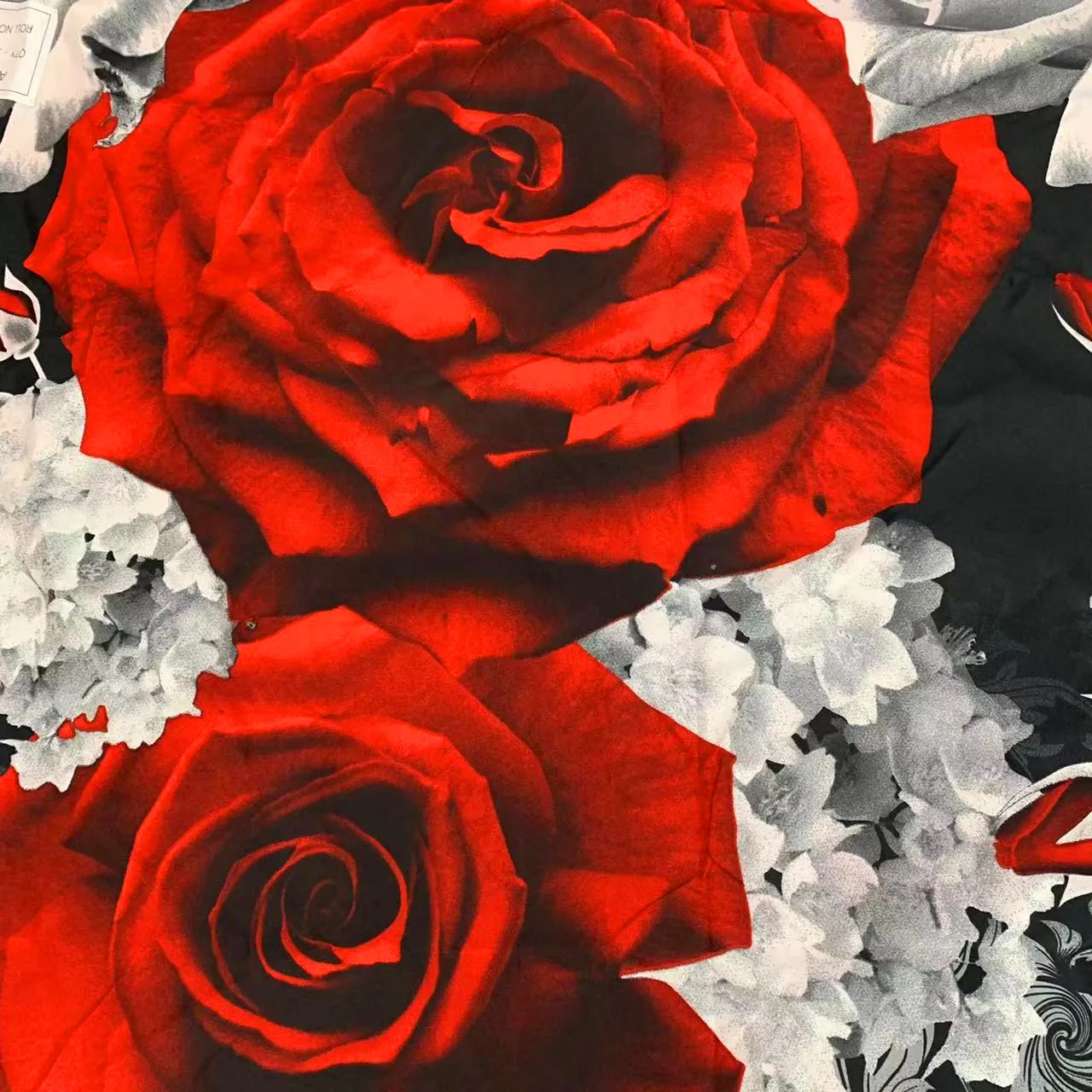 100 polyester microfiber 3D  rose design disperse print  bedsheet textile fabric for outdoor use