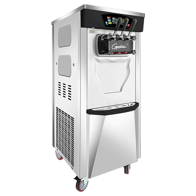 New Design Stainless Steel Body Three Flavours Easy Moving Operation Ice ream Machine Soft Ice Cream Maker