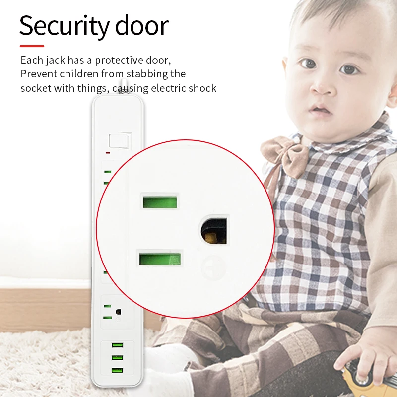 YS-03u US-standard smart usb plug-in Amazon wholesale office household drag board plug-in row usb plug-in