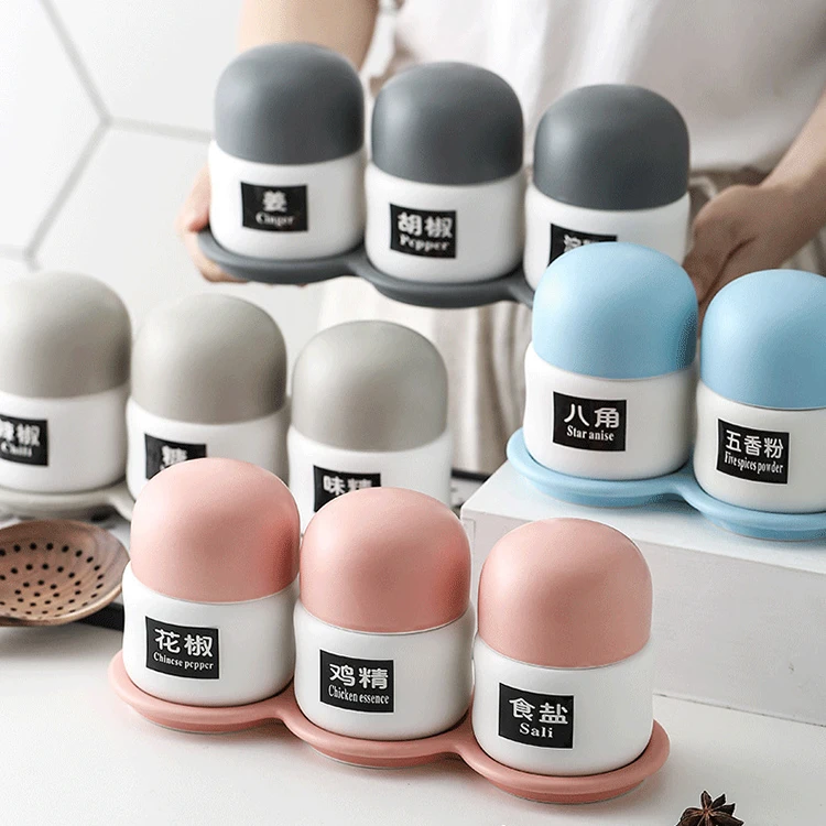 The Latest Design Kitchen Used Modern Canister Sets Ceramic Spice Storage Jars Set With Lids