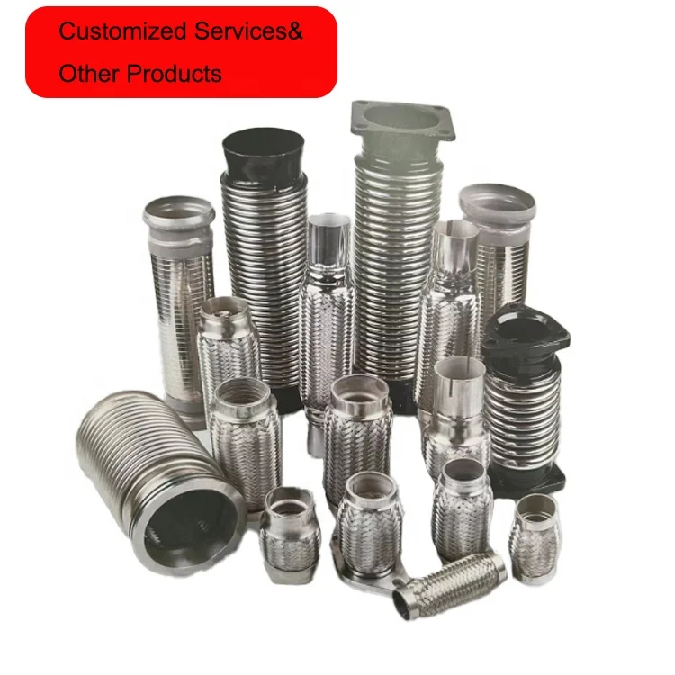 Factory price Stainless Steel Exhaust Flexible Pipe DZ95259540018 For Shacman M3000 Truck Parts Weld Flex Joint Tube with clamp