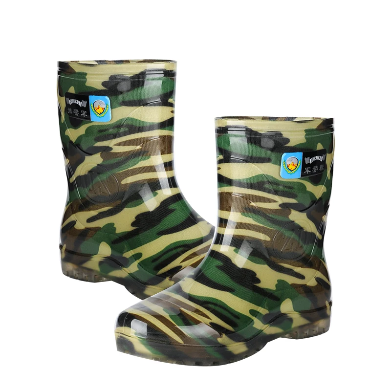 Design Your Own Shoe for Men Glitter Pvc Custom Logo Welly Short Waterproof Ankle Rain Boots