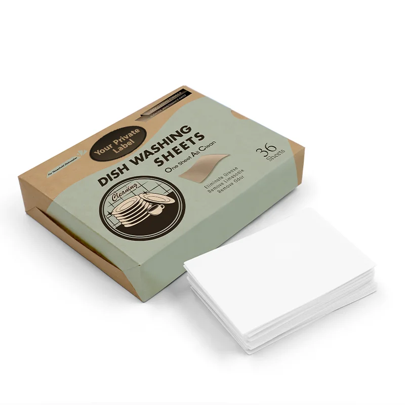 Add Enzyme Formula Dishwasher Sheets High Clean Efficiency Cut All food Stains No Phosphate No Chlorine