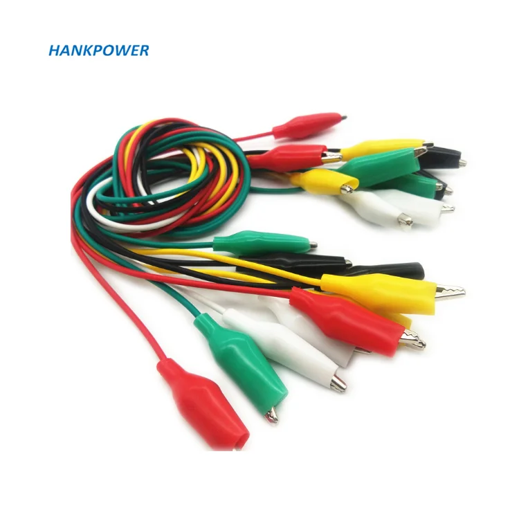 50cm 5 Color 28MM Battery Alligator Clips Double Ended Crocodile Clip Cable Testing Wire