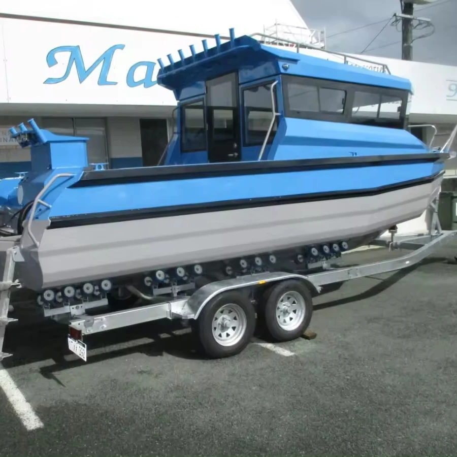 Gospel boat 25ft 7.5m larger cabin welded speed aluminum fishing power boat cruiser with trailer for Canada America