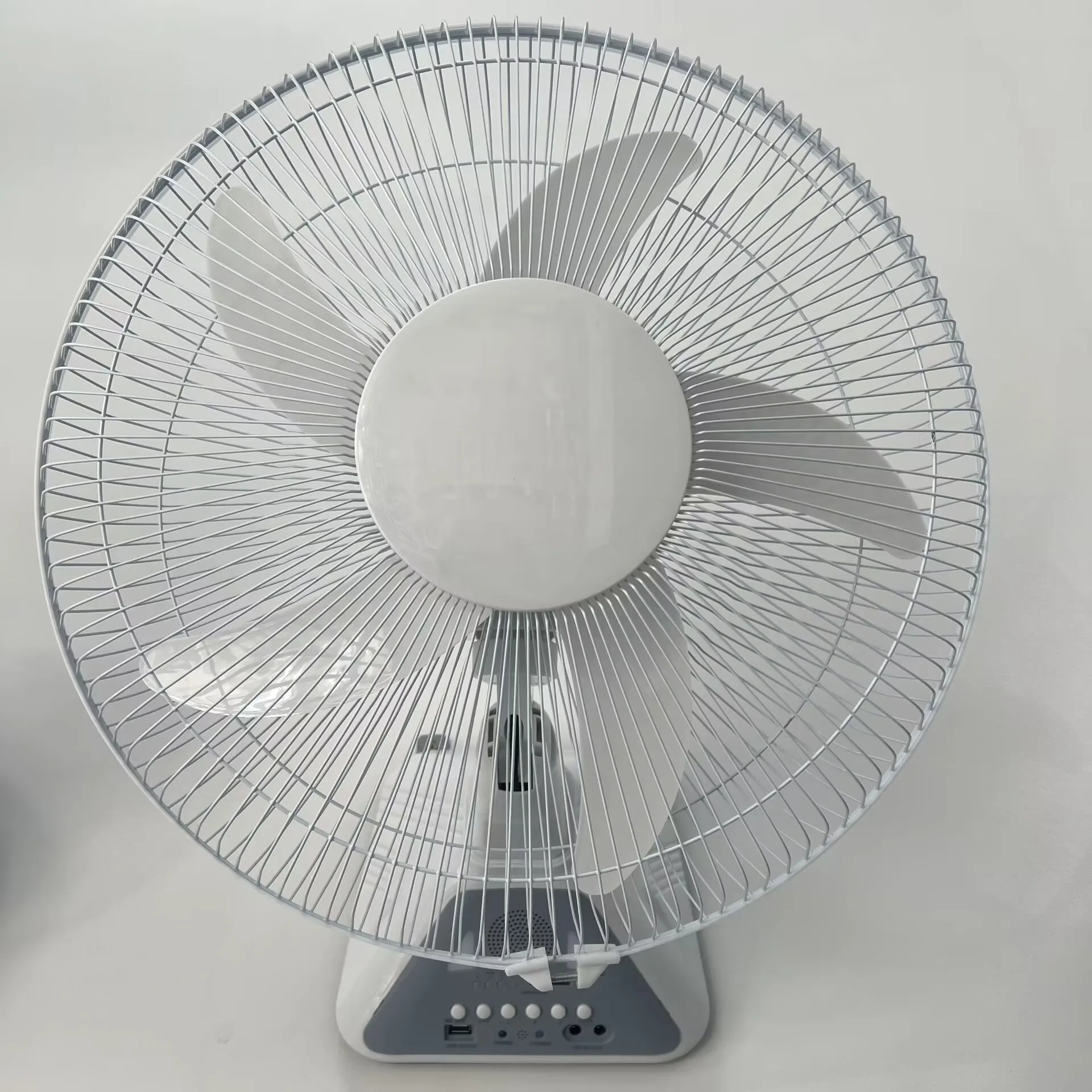 16Inch Energy Electrical Rechargeable Bluetooth Speaker MP3 Solar Powered Wall Mounted Fan with Solar Panel and Battery for Home