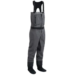 Wholesale 3-ply  Polyester fabric chest wader fishing suit fly fishing pants fishing waders waterproof breakable wader for man