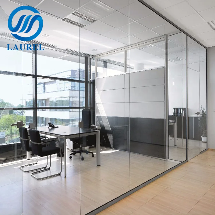 Office smart glass wall switchable film partition doors meeting room tempered laminated glass