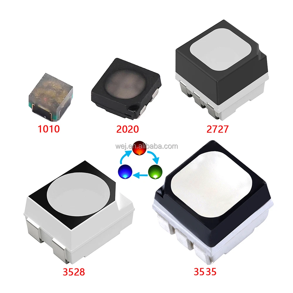 Factory direct led smd 2121 2020 1010 2727 3528 rgb led 4pin 6pin black body rgb smd led chip light for led display screen