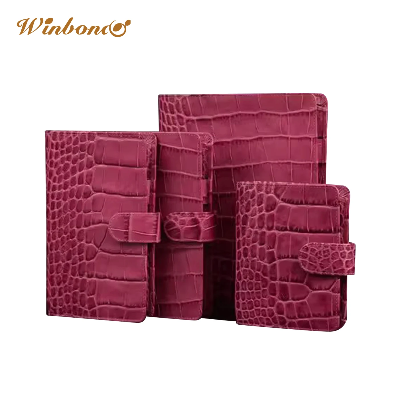 New Design Zipper Money Saving Binders A4 Binder Planner Crocodile 8 Ring Leather Notebook Binder