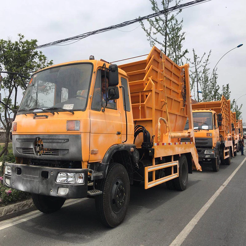 DONGFEGN 4x2 4x4 Right Hand Drive 10m3 Swept-body Refuse Collector Swing Garbage Truck Skip Loader Garbage Truck