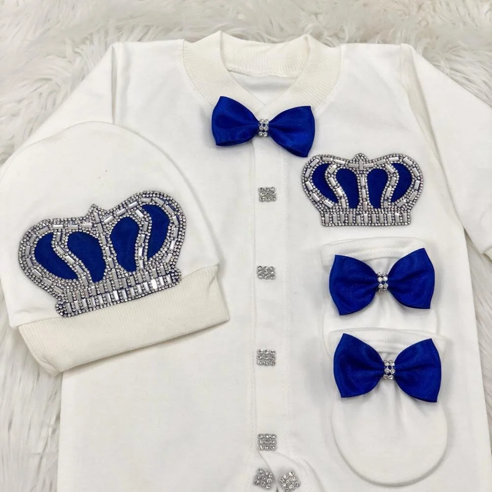 3 Pieces High Quality Long Sleeve Bamboo Dark Blue Bowtie Baby Boy Romper Set Baby Gift Baby Rompers Newborn Jumpsuits Rompers