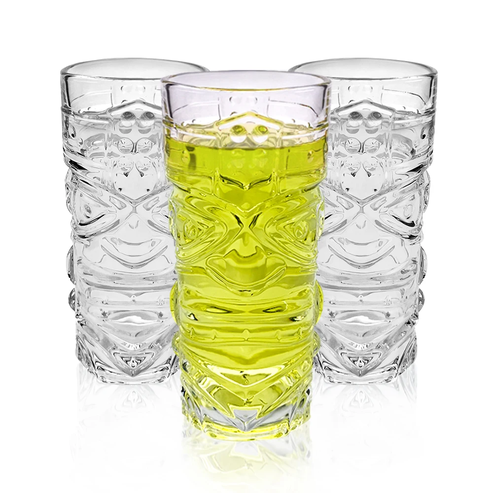Wholesale Transparent Crystal  Wine Glasses Tall Water Drinking Cocktail Glass Tiki Wine Glasses