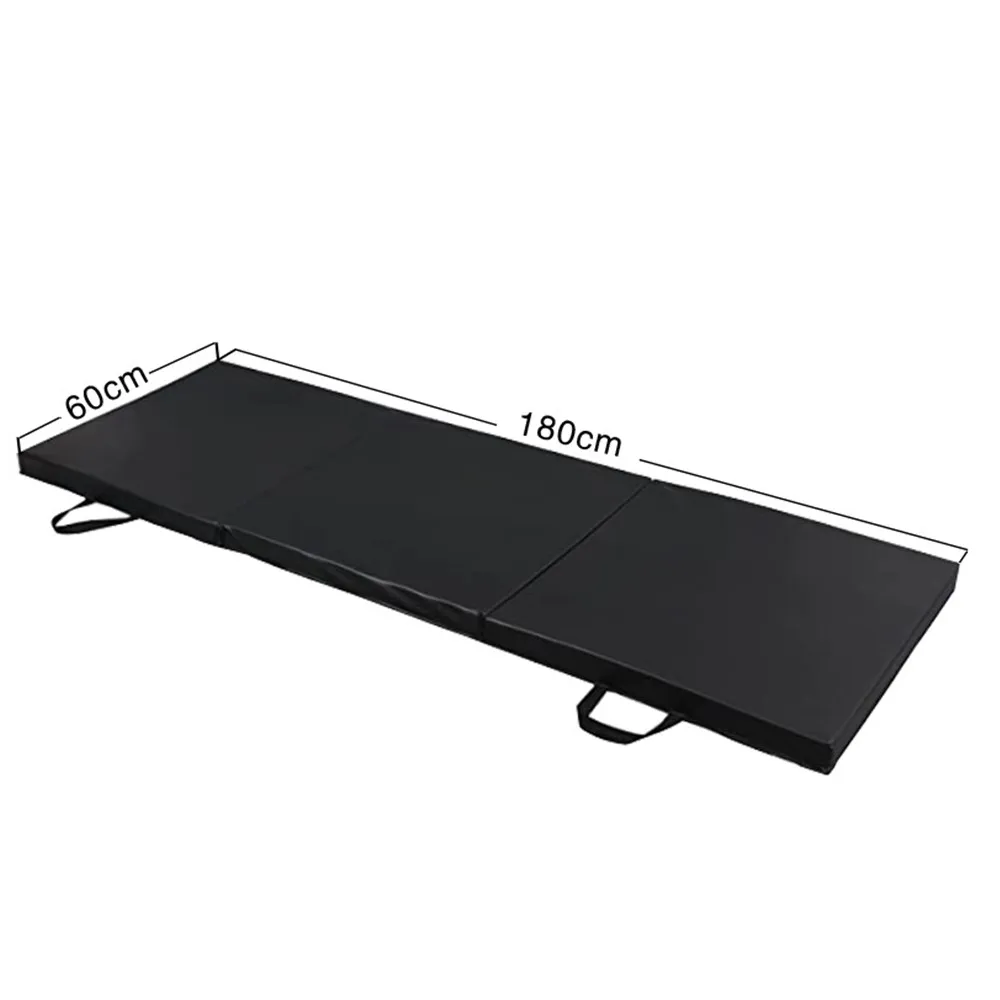 BBCare 180x60cm Tri-Fold Thick Gymnastics Exercise Mat with Carrying Handles for MMA & Core Workouts