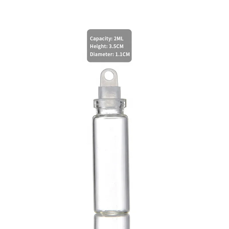 New Fashion Mini Glass Bottle with Cork 2ml Drifting Bottle Thin wall Clear Empty Glass Tube
