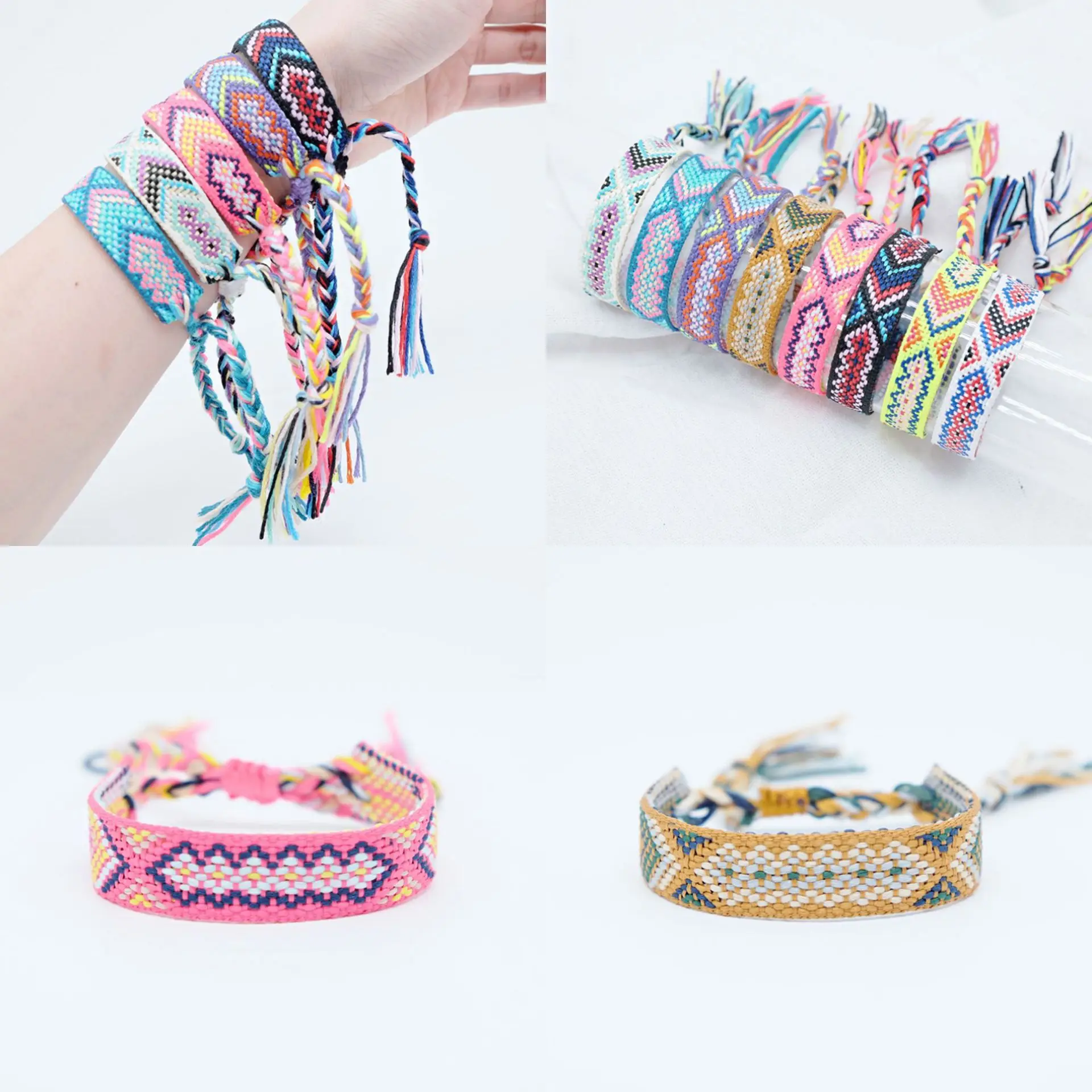 High Quality Bohemian Style Colorful Promotional OEM Competitive Price Friendship Weaving IDY Bracelet