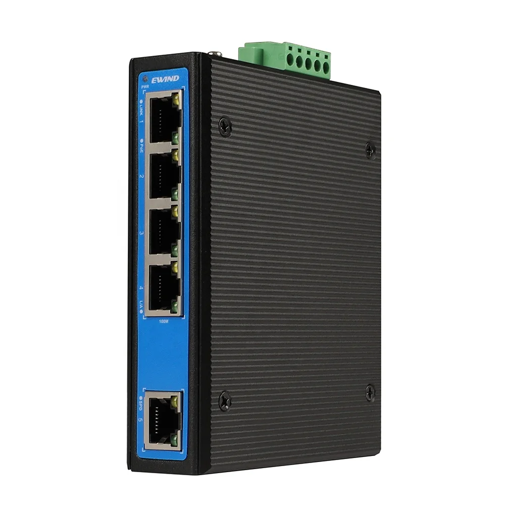 EWIND 5 Port 10/100M Desktop  Industrial Unmanaged Industrial PoE Switch for IP Camera CCTV