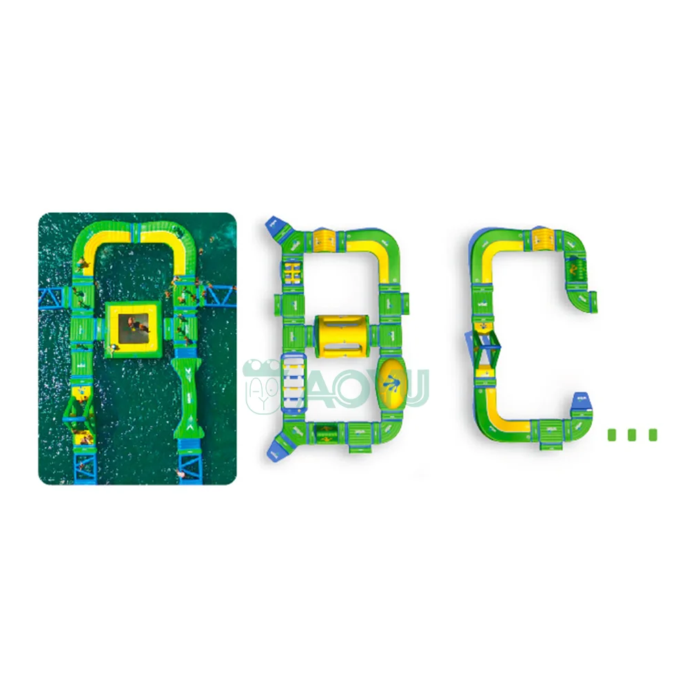 Floating Cool Water Slide Toys Inflatable Obstacle Amusement Aqua Park Floats Sport Equipment For Sale