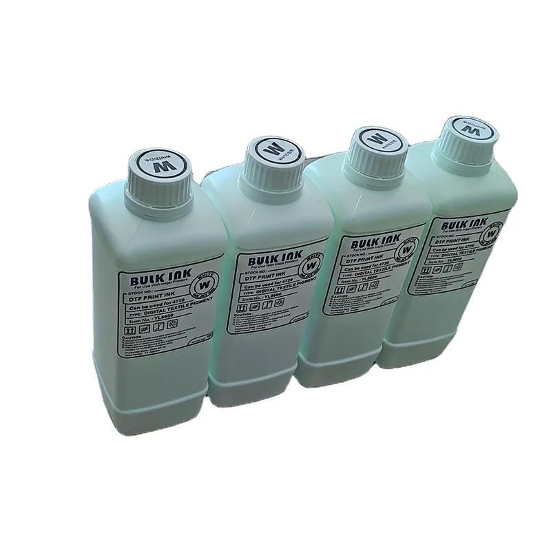 2024 Water-based Premium Super White Ink Transfer DTF Printing Consumables for i3200 XP600 TX800 DTF Printer Customized Pattern
