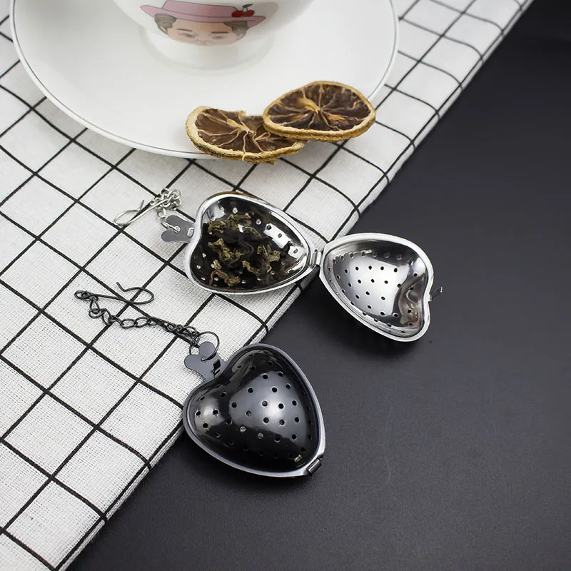 Tea Accessories Reusable Stainless Steel Tea Strainer Filter Loose Leaf Heart Tea Infuser
