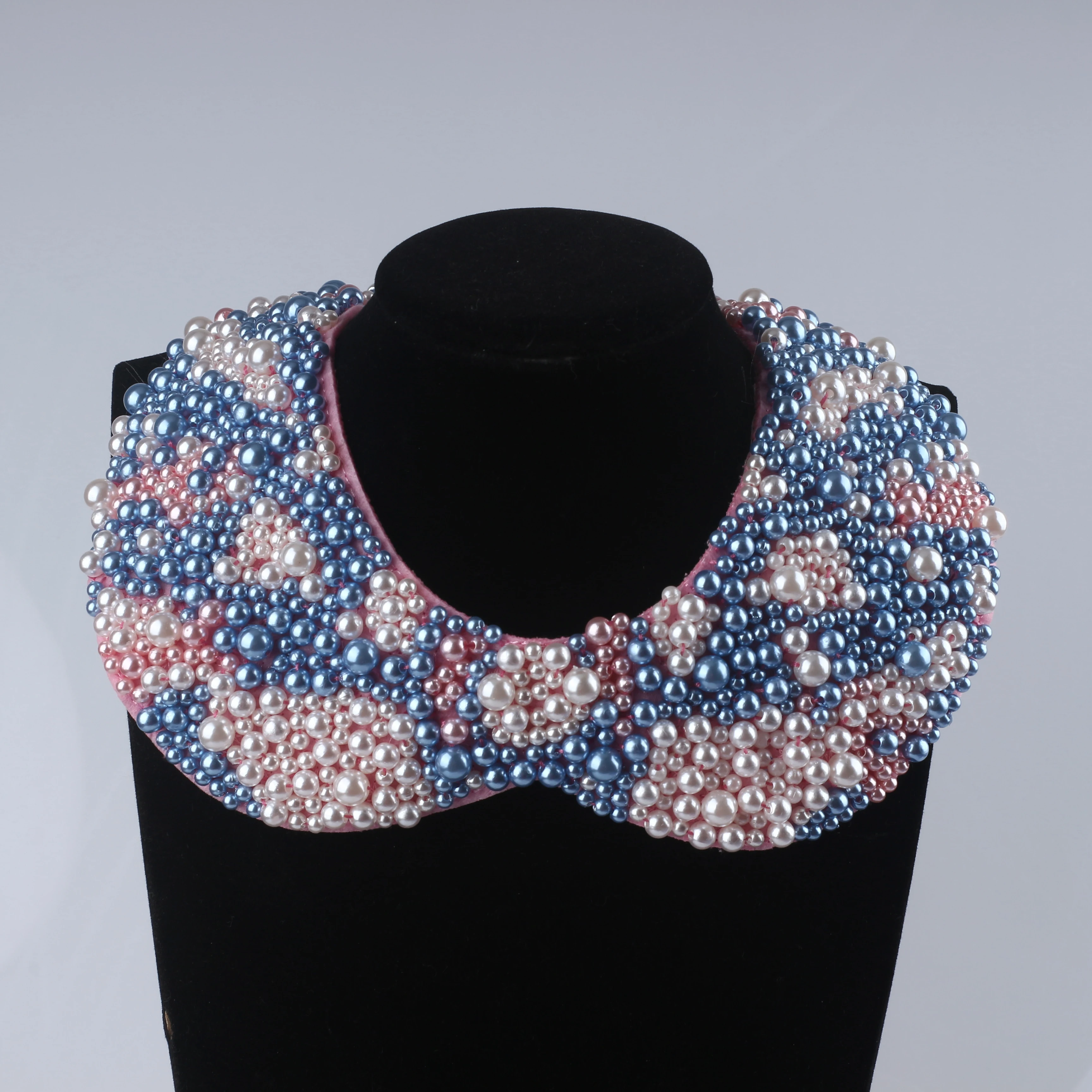 Women Pearl Necklace Handmade Retro White/Black/Red/Pink Pearl Necklace