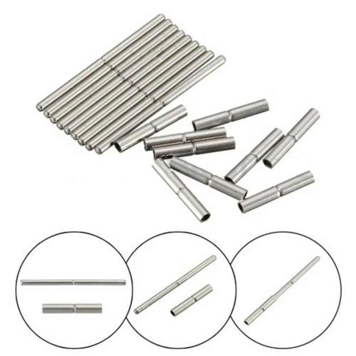 High Quality 18mm-25mm Tube and Pins For Watch Bracelet Band Strap Stainless Steel Repair Tool Silver