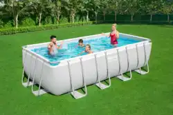 Bestway-56671 Inflatable Rectangular Above Ground Steel Frame Swimming Pool