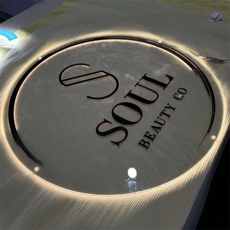 Gold Metal Letters Business Shop Signs 3d Acrylic Logo Custom Led Channel Letters Backlit Sign Store Indoor Wall Advertising