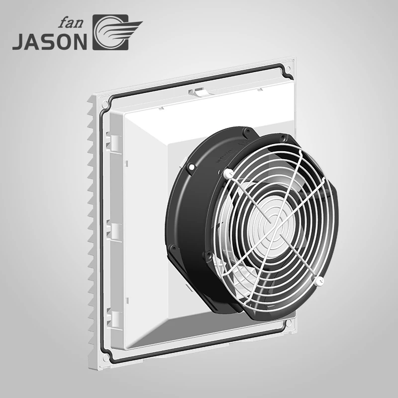 255*255 mm Ventilation fan filter with 171*150*52 mm 17052 axial fan 220V cooling fan and metal air grill FJK6625PB230