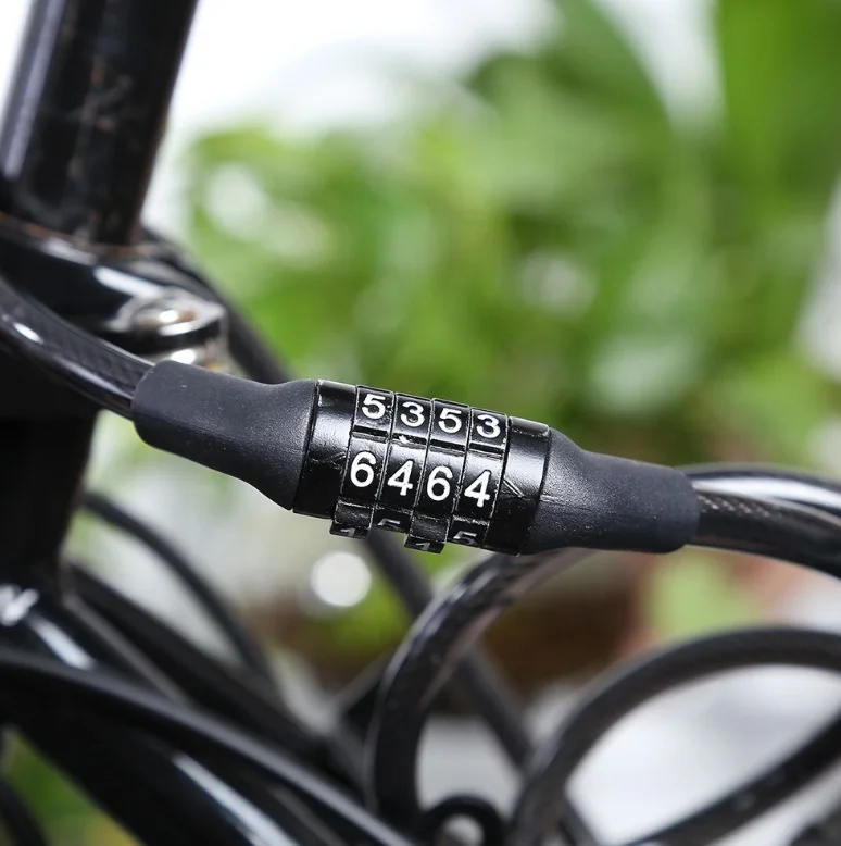 V00034200 Combination Candado Flexible Para Viajes Chain Bicycle Cable Padlock custom 4 Digit padlock Combination for bicycle