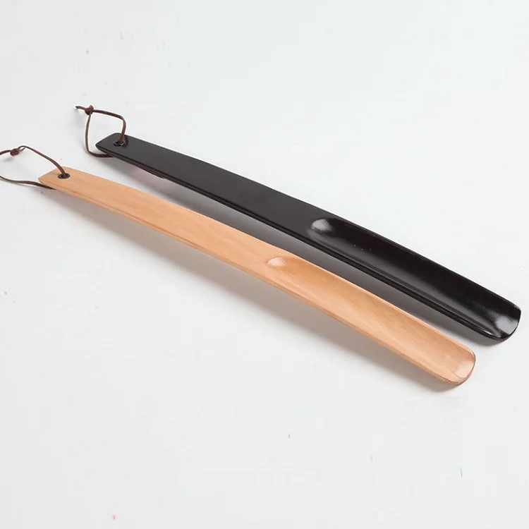 Solid wood shoe horn Wooden clothes brush vintage shoehorn original wood color shoehorn