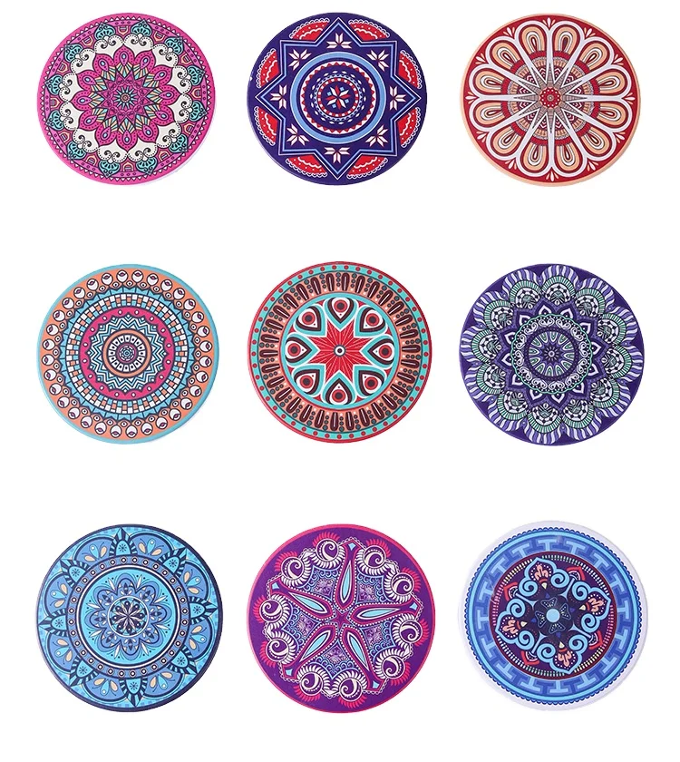 Creative Custom Logo Europe Style Absorbent Ceramic Coaster White Ceramic Coasters