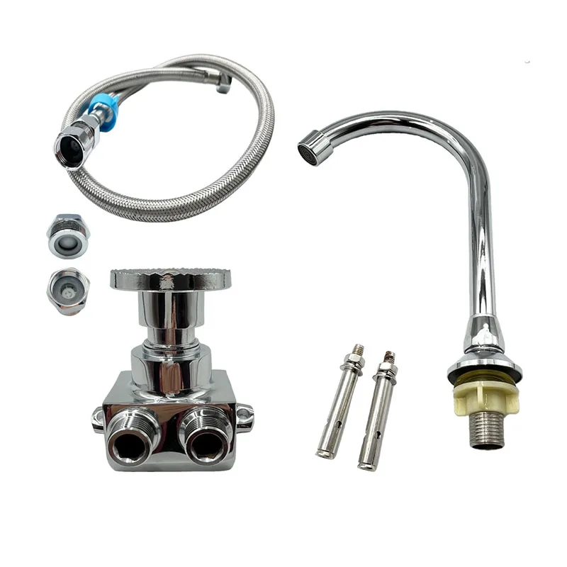 New Design Pedal Valve Full brass Time delay valve for basin faucet foot operated valve set