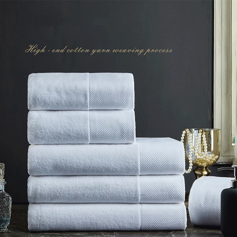 Factory Custom logo luxury hotel 100% cotton thick big bath towels set