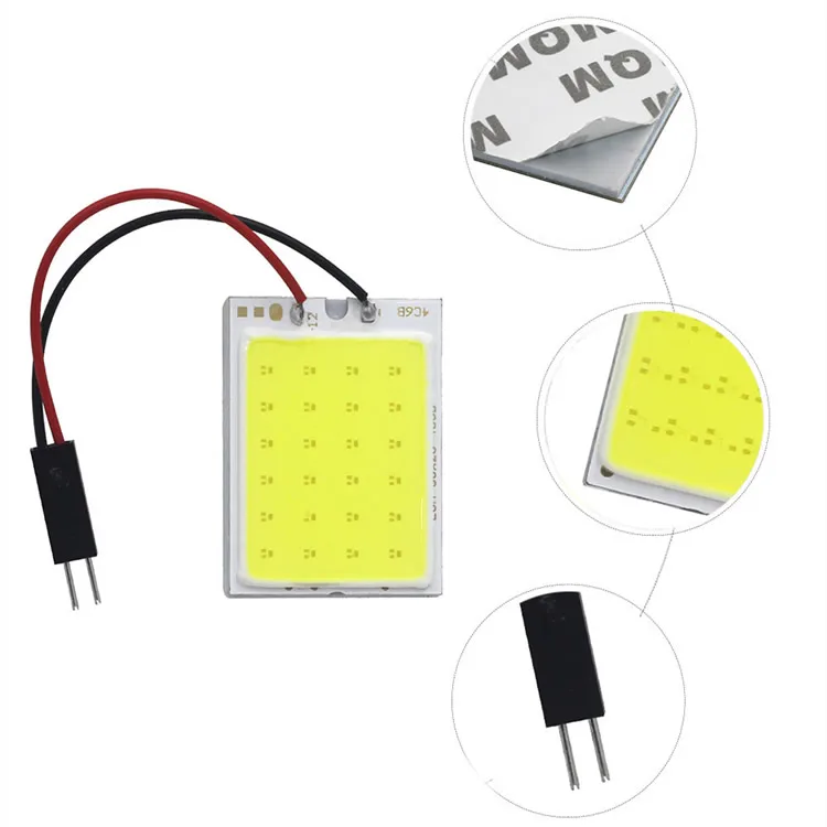 12v White Cob 18 24 36 48SMD Car Interior Led Auto Interior Reading Lamp Bulb Light T10 BA9S Dome Festoon Vehicle Panel Lamp