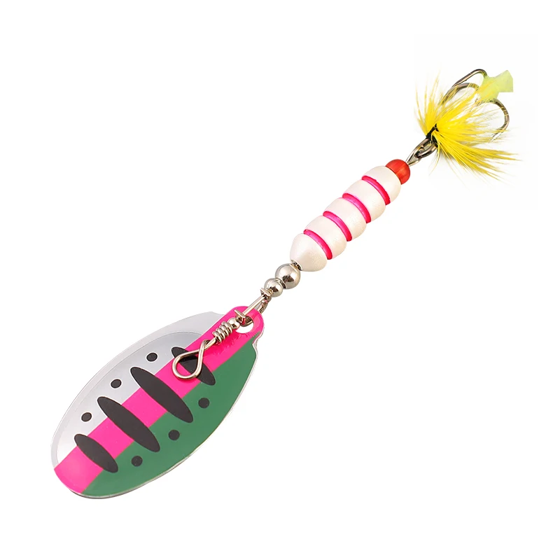 6.5cm7g 5pcs set metal inline spinner baits wobbler fishing tackle bass crappie panfish trout lure hook pesca fishing lures