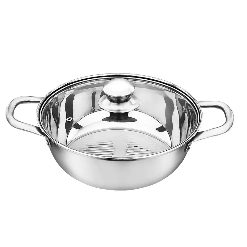 2021 High Quality Primary Color Non Magnetic Stainless Steel Clear Soup Pot Hot Pot Cooker Food Grade