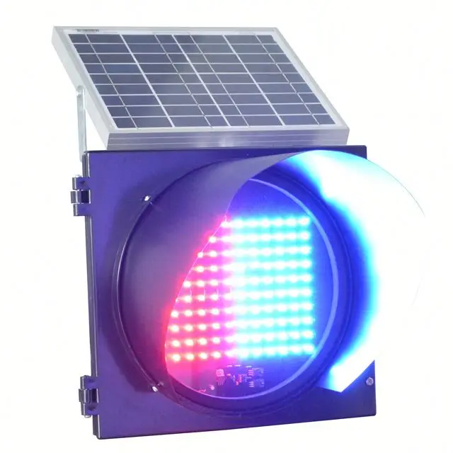traffic signal head mark warning flare solar powered amber flashing lights