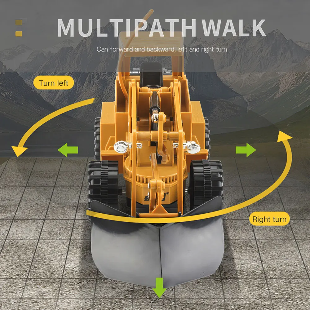 1/24 5CH Radio Control RC Bulldozer Truck RC Engineering Construction Vehicle Truck Toys for Children