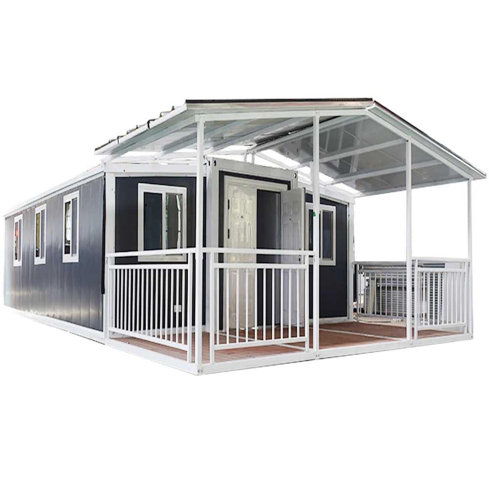 20ft 40ft steel villas hurricane proof 2 bedroom bathroom  foldable expandable container prefab house houses  poland