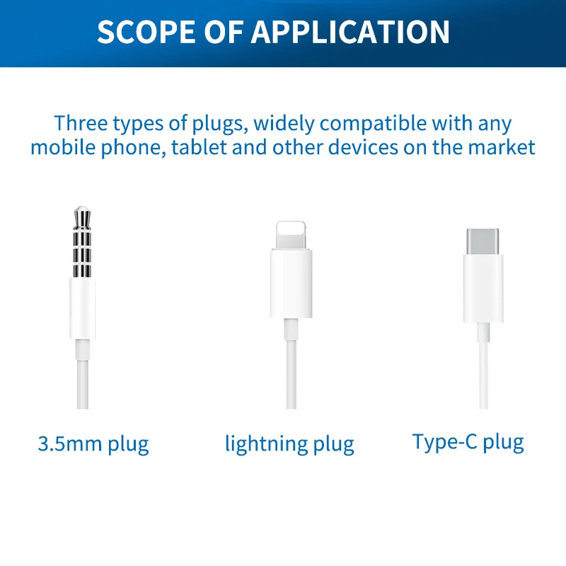 Wire TWS Earphones & Headphones with microphone Feature In-Ear Design for iPhone with microphone good price best quality