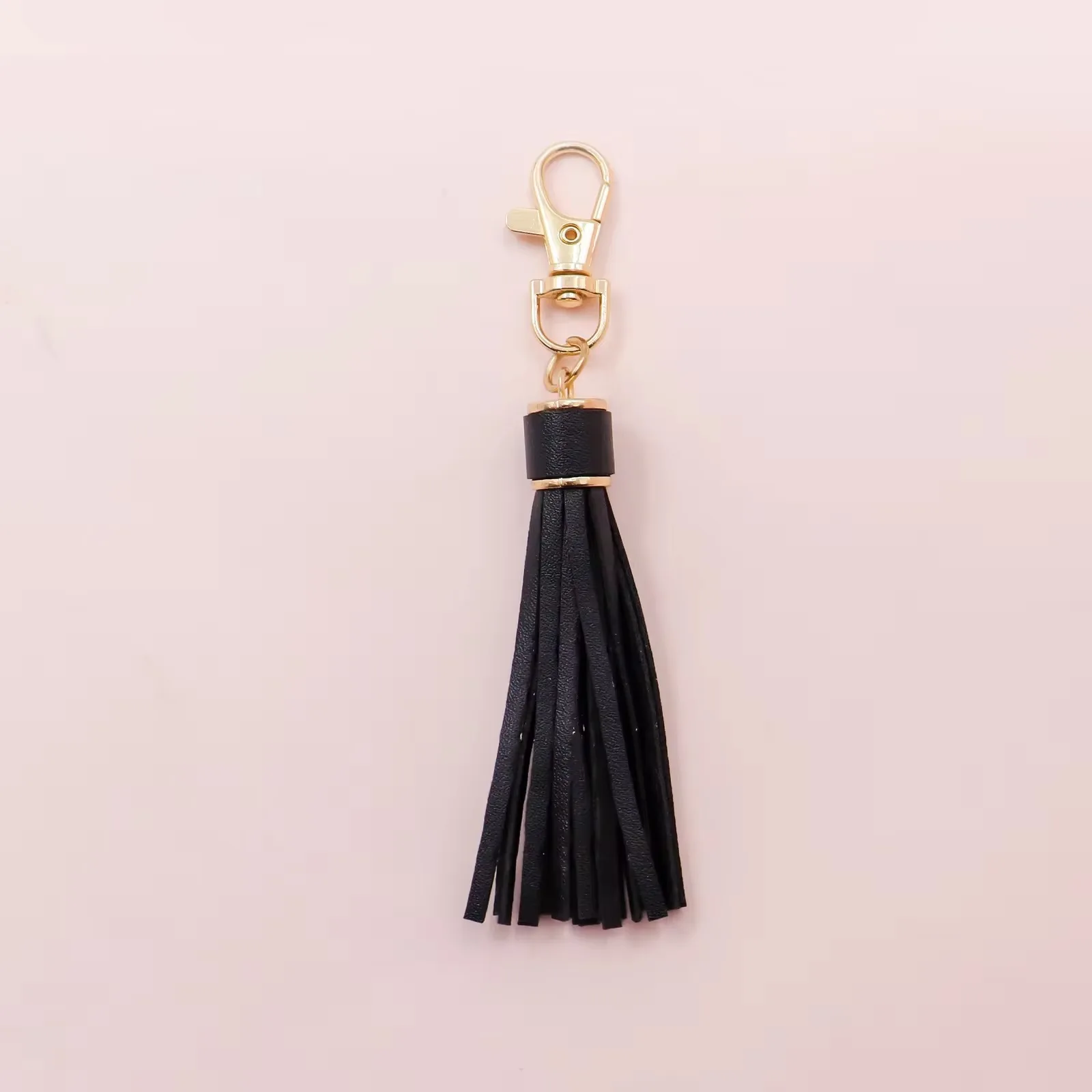 wholesale handmade PU leather tassel keychain for bag pendant accessories tassels keychain key rings