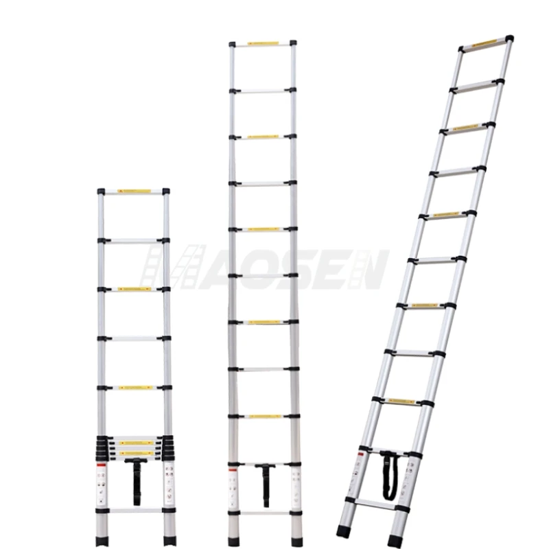 Foldable telescopic retractable fire home portable aluminium 2.6 mt step ladder stairs