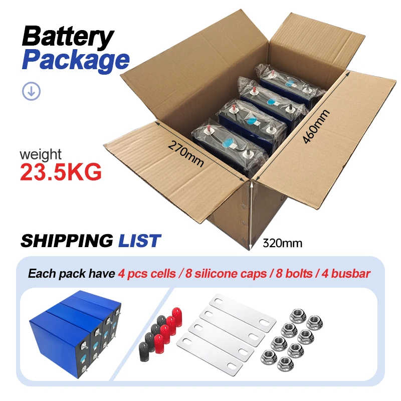 USA Stock 3.2V 280Ah Lifepo4 Battery Rechargeable Cell free tax Prismatic lifepo4 batteries Europe stock for home energy storage